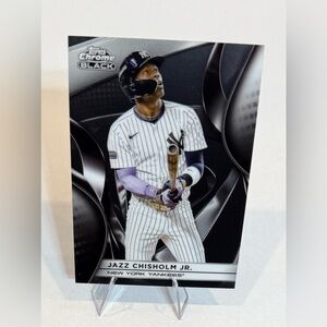 2025 Topps Chrome Black Card with Pinstripe Uniform Jazz Chisholm JR. New York Y